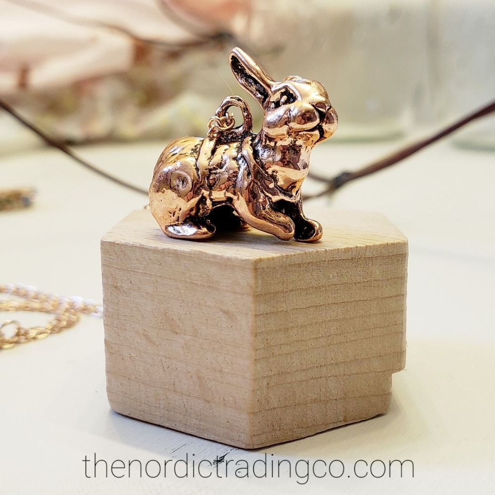 Rose Gold Bunny Rabbit Womens Necklace Jewelry